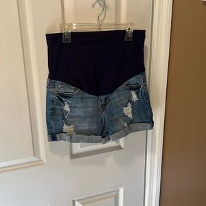 Pink blush maternity shorts